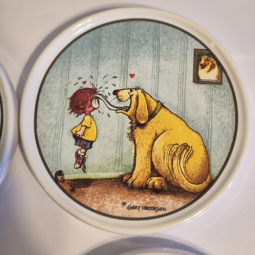 Vintage Gary Patterson Cartoon Dog Coasters Set - Picture 5 of 7